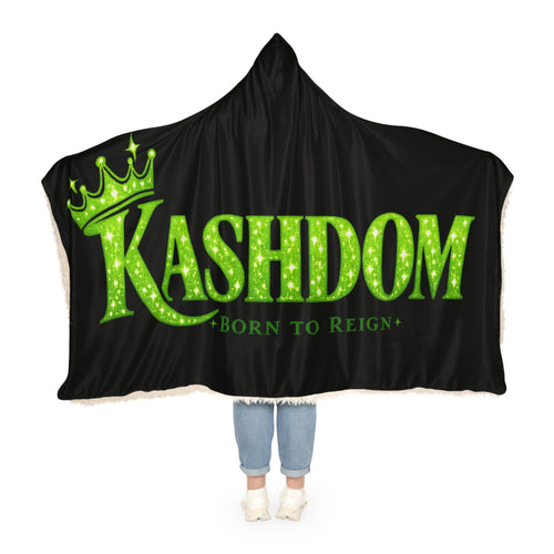 Kashdom Hooded Blanket – 'Kashdom Born to Reign' Cozy Sherpa Throw