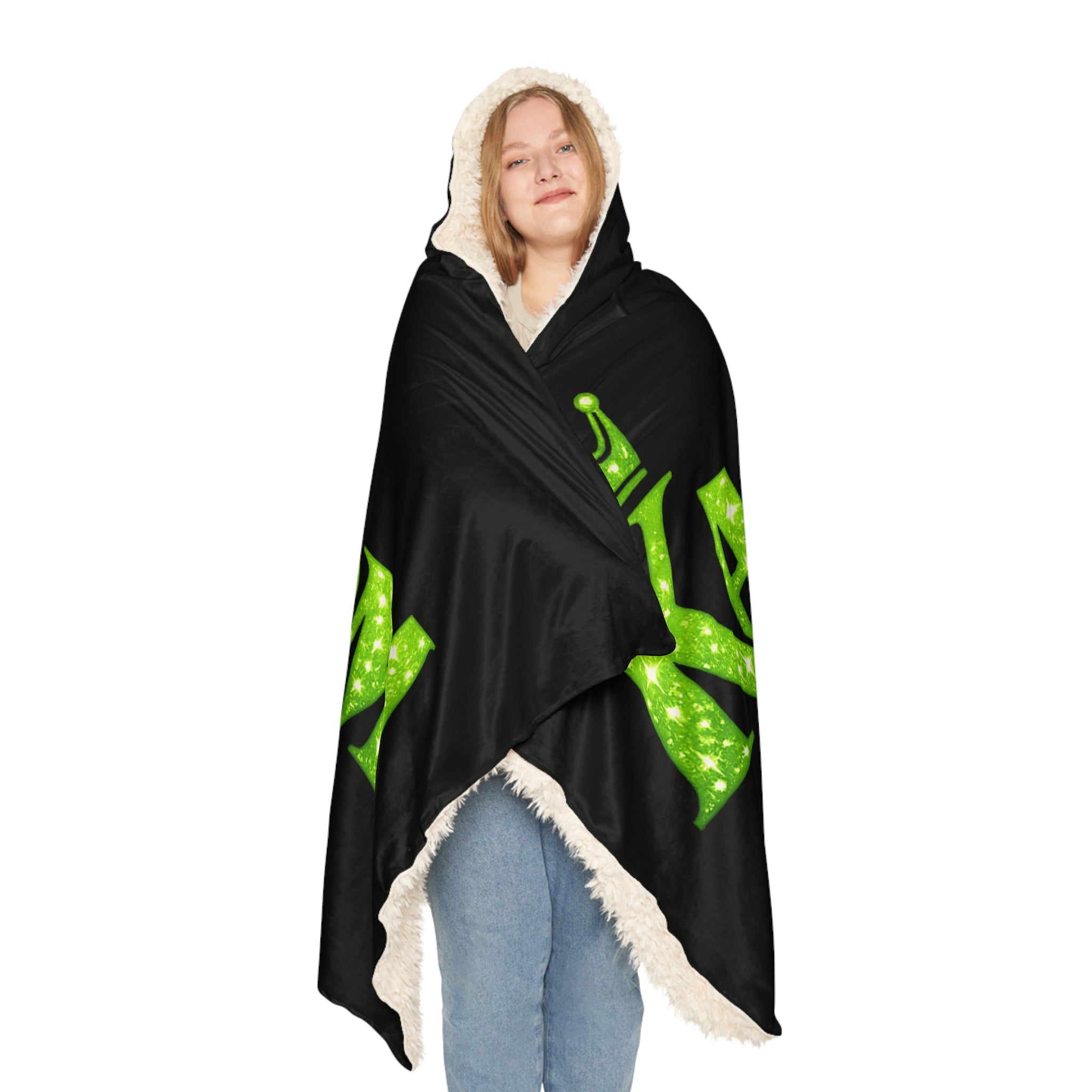 Kashdom Hooded Blanket – 'Kashdom Born to Reign' Cozy Sherpa Throw