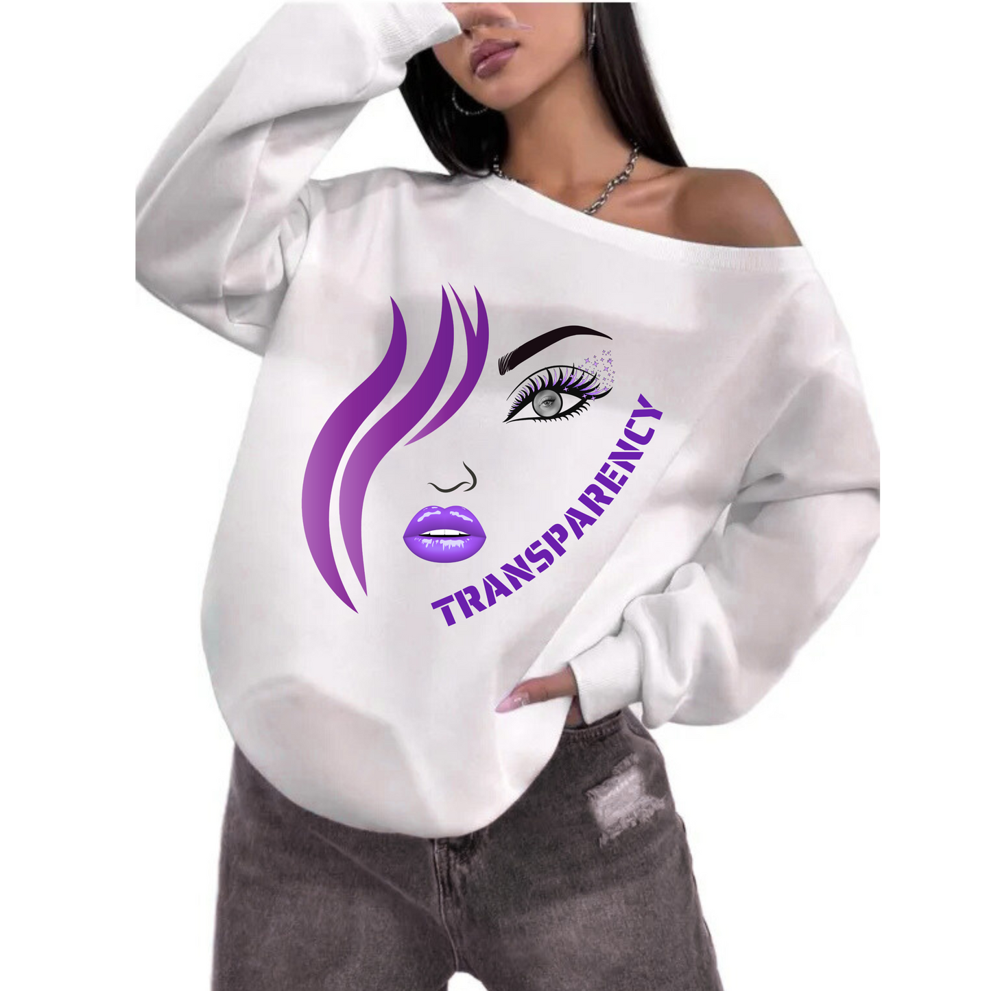 Transparency  Women's Off The Shoulder Sweatshirt