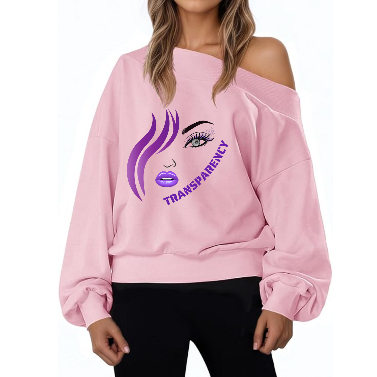 Transparency  Women's Off The Shoulder Sweatshirt