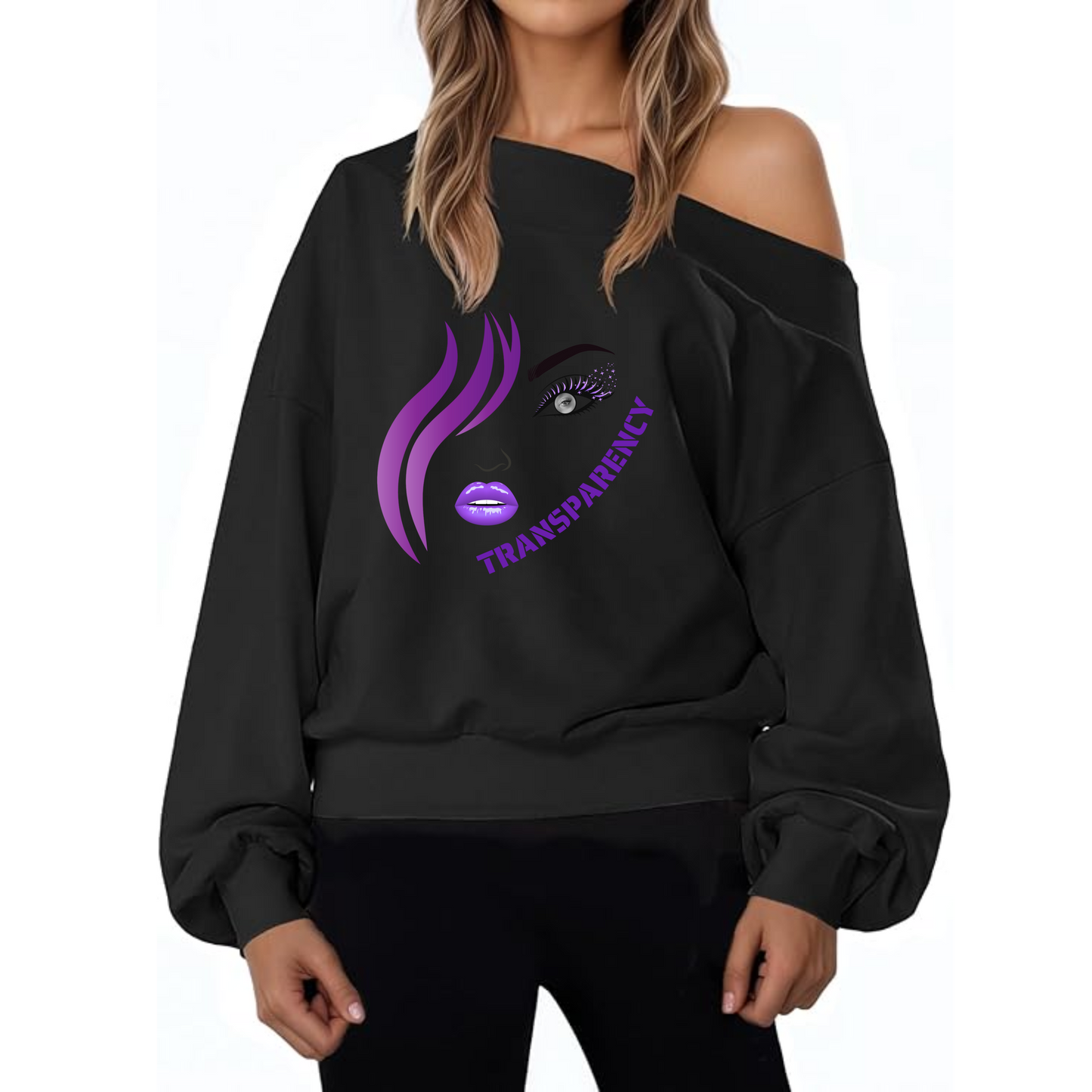 Transparency  Women's Off The Shoulder Sweatshirt