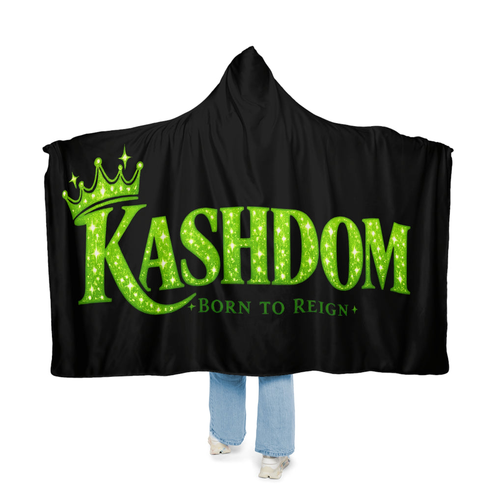 Kashdom Hooded Blanket – 'Kashdom Born to Reign' Cozy Sherpa Throw