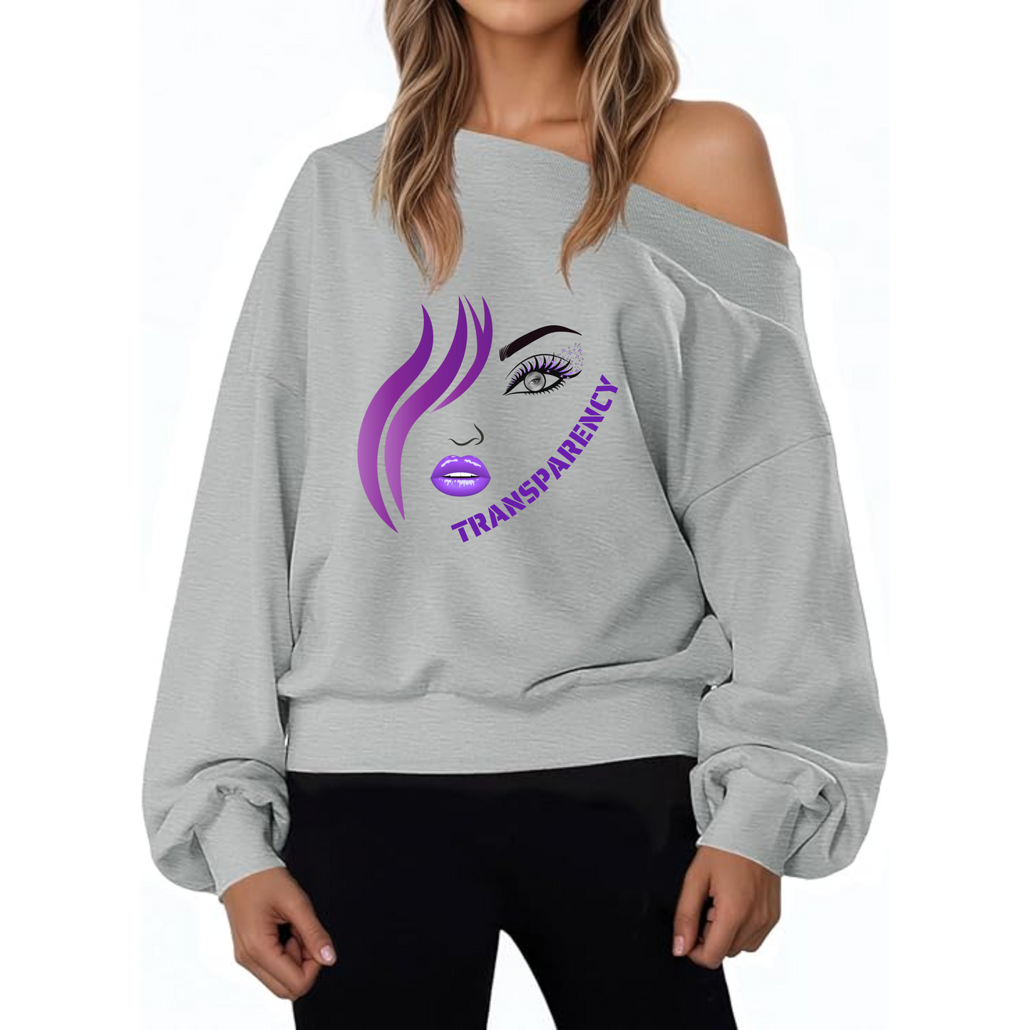 Transparency  Women's Off The Shoulder Sweatshirt