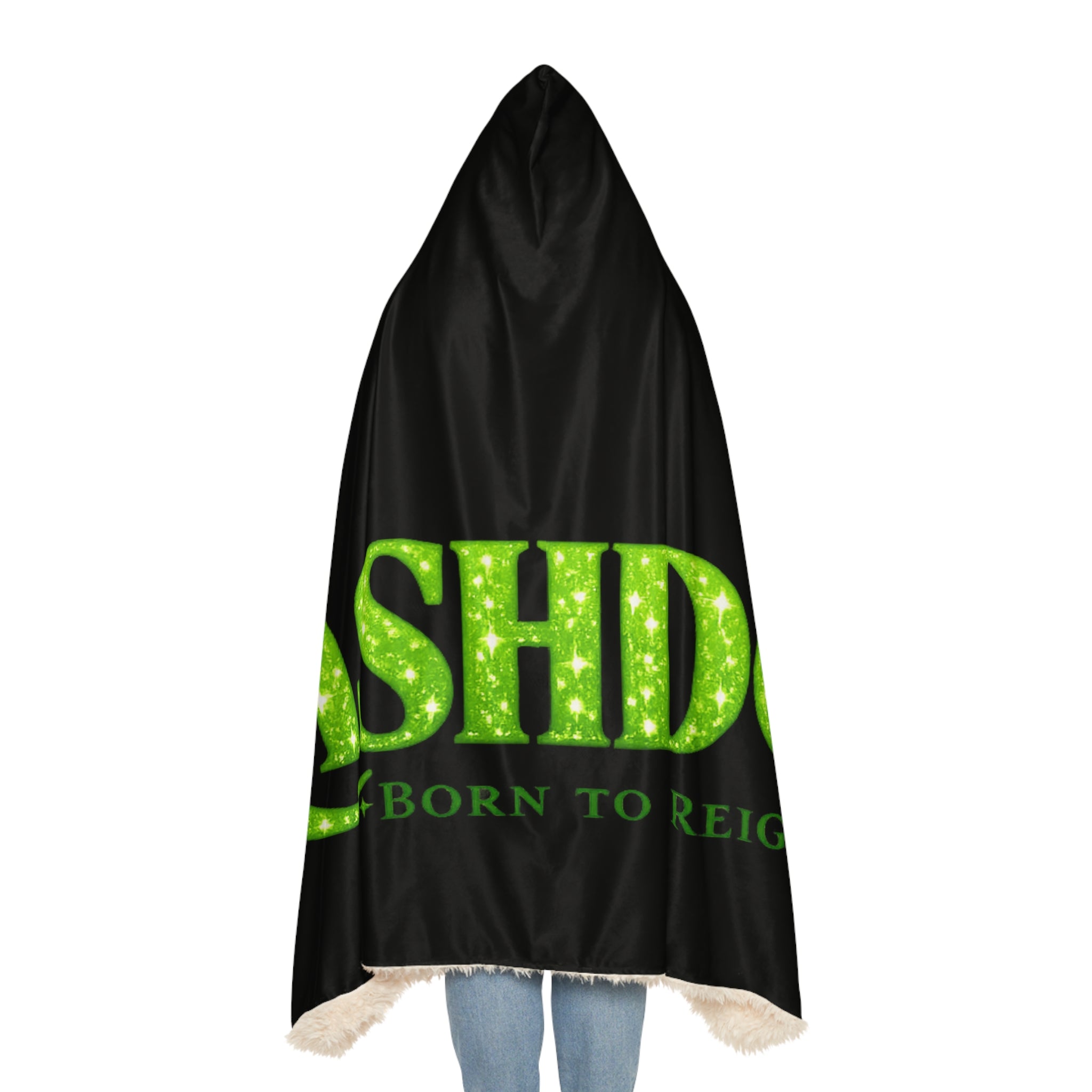Kashdom Hooded Blanket – 'Kashdom Born to Reign' Cozy Sherpa Throw