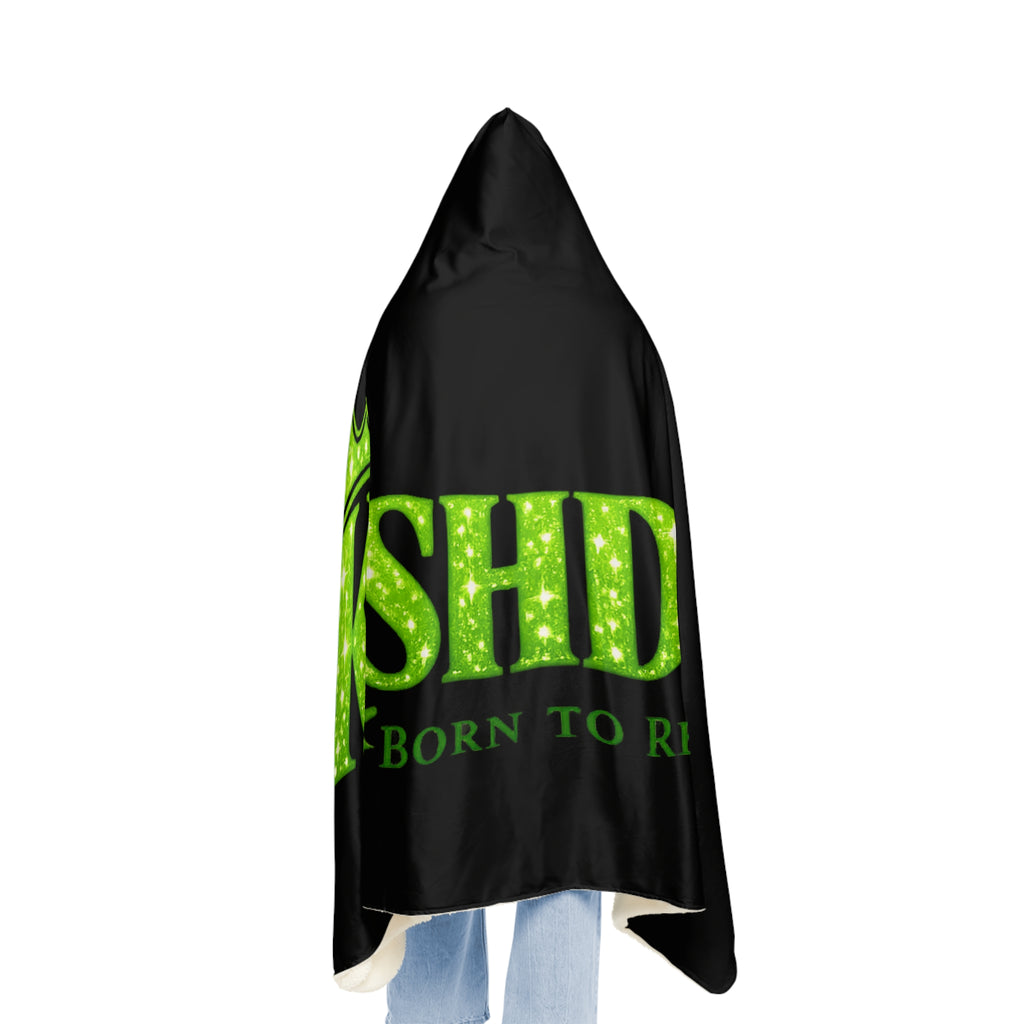Kashdom Hooded Blanket – 'Kashdom Born to Reign' Cozy Sherpa Throw