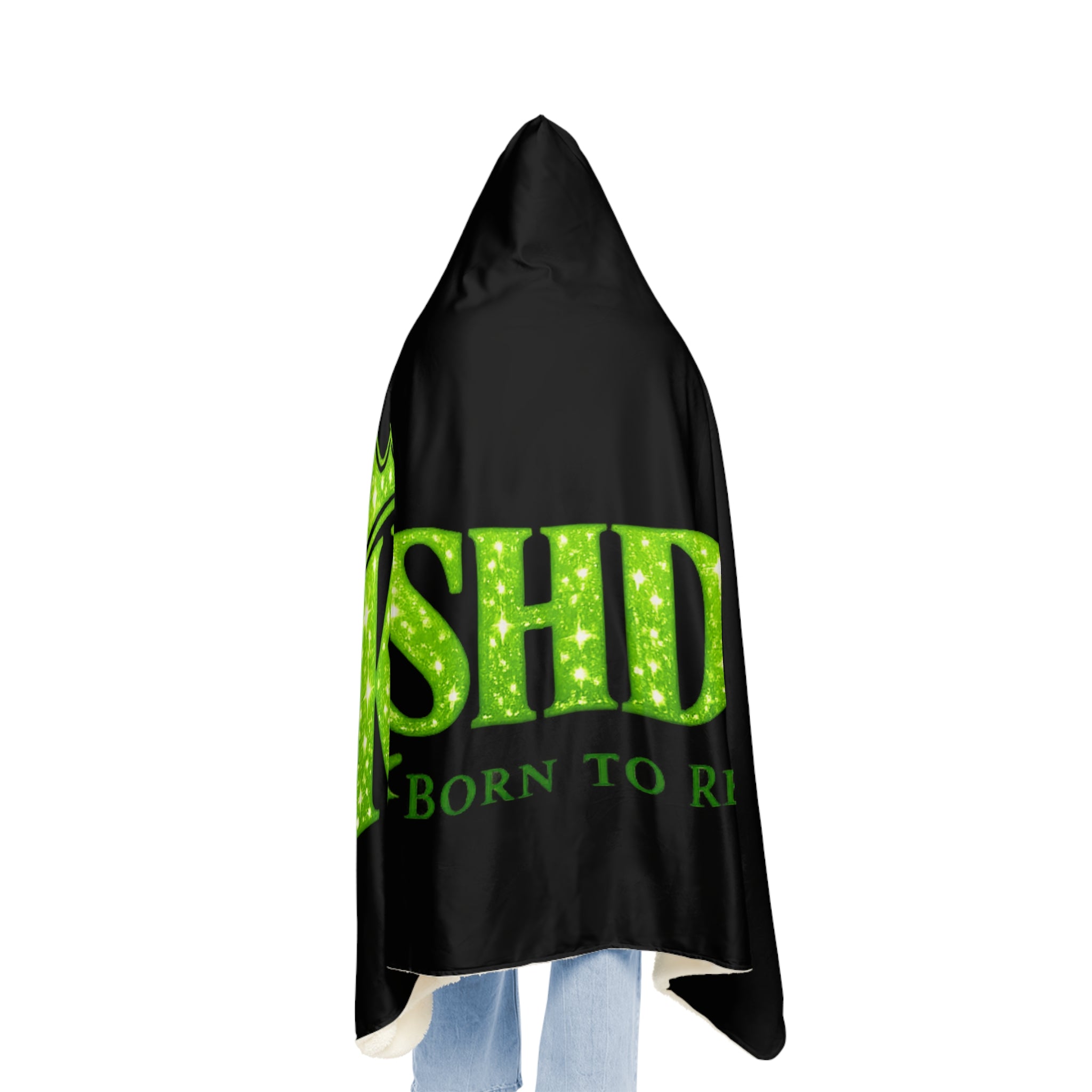 Kashdom Hooded Blanket – 'Kashdom Born to Reign' Cozy Sherpa Throw